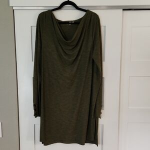 Anthropologie Olive Green Long Sleeve Dress Size XL